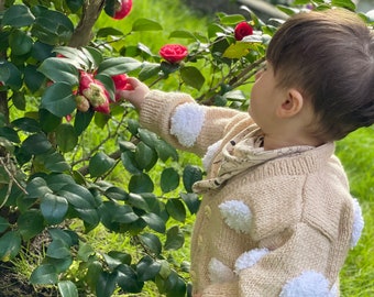 regalo de baby shower cardigan de bebé de punto con fresas Cárdigan de bebé de fresa Ropa Ropa para niña Chaquetas y abrigos moda para niños suéter de niño pequeño grueso 