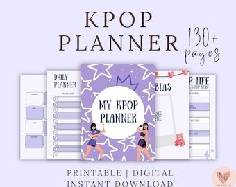 K-pop Digital Planner PDF | Daily Fan Journal with Bias and Comeback Tracker | Aesthetic Printable for STAY, ARMY, ets