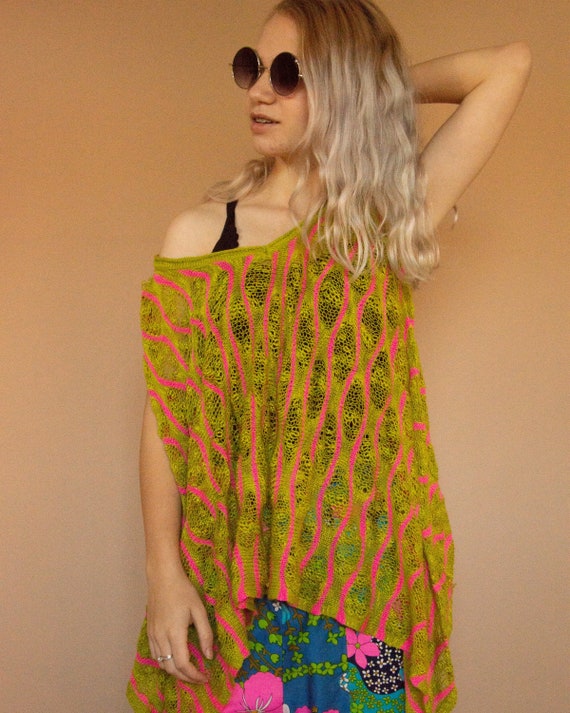 Y2K does 60s Preloved Sleeveless Open-Knit Ziggy … - image 8