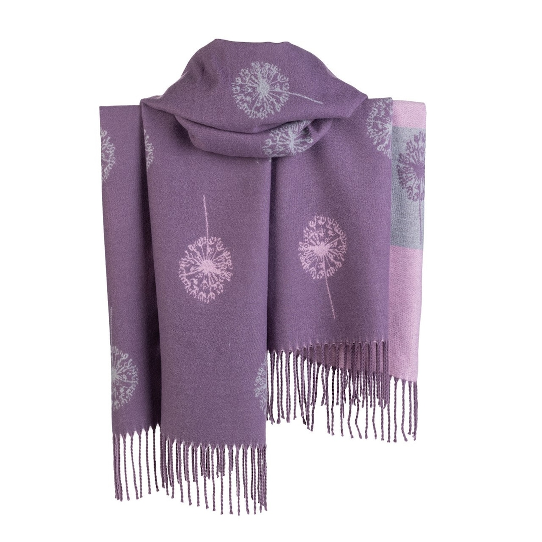 London Scarfs Dandelion Tree Scarf Reversible Long Cashmere Soft Women