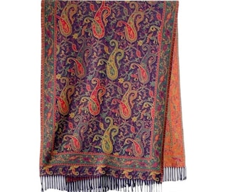 New Women Paisley Pashmina Shawl Jacquard Ladies Scarves Lightweight Cotton Reversible Colourful Floral Flower Winter Scarfs Large Long