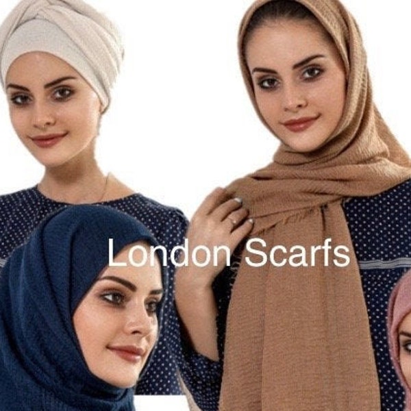 Bufanda suave arrugada para mujer, bufanda larga y abrigo, bufanda para la cabeza de gran tamaño