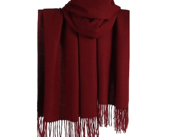 London Scarfs Winter Warmer Thick Cashmere Feel Scarf Wrap Blanket Shawl Warm Soft Maroon