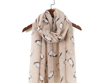 Penguin Print Women's Scarf Oversized By London Scarfs