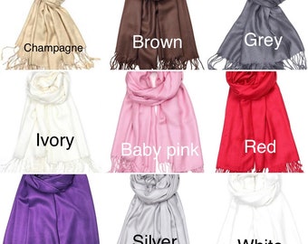 Pashmina Scarf 100% Viscose Plain Wrap Shawl Stole Many Colours 200g TOP QUALITY