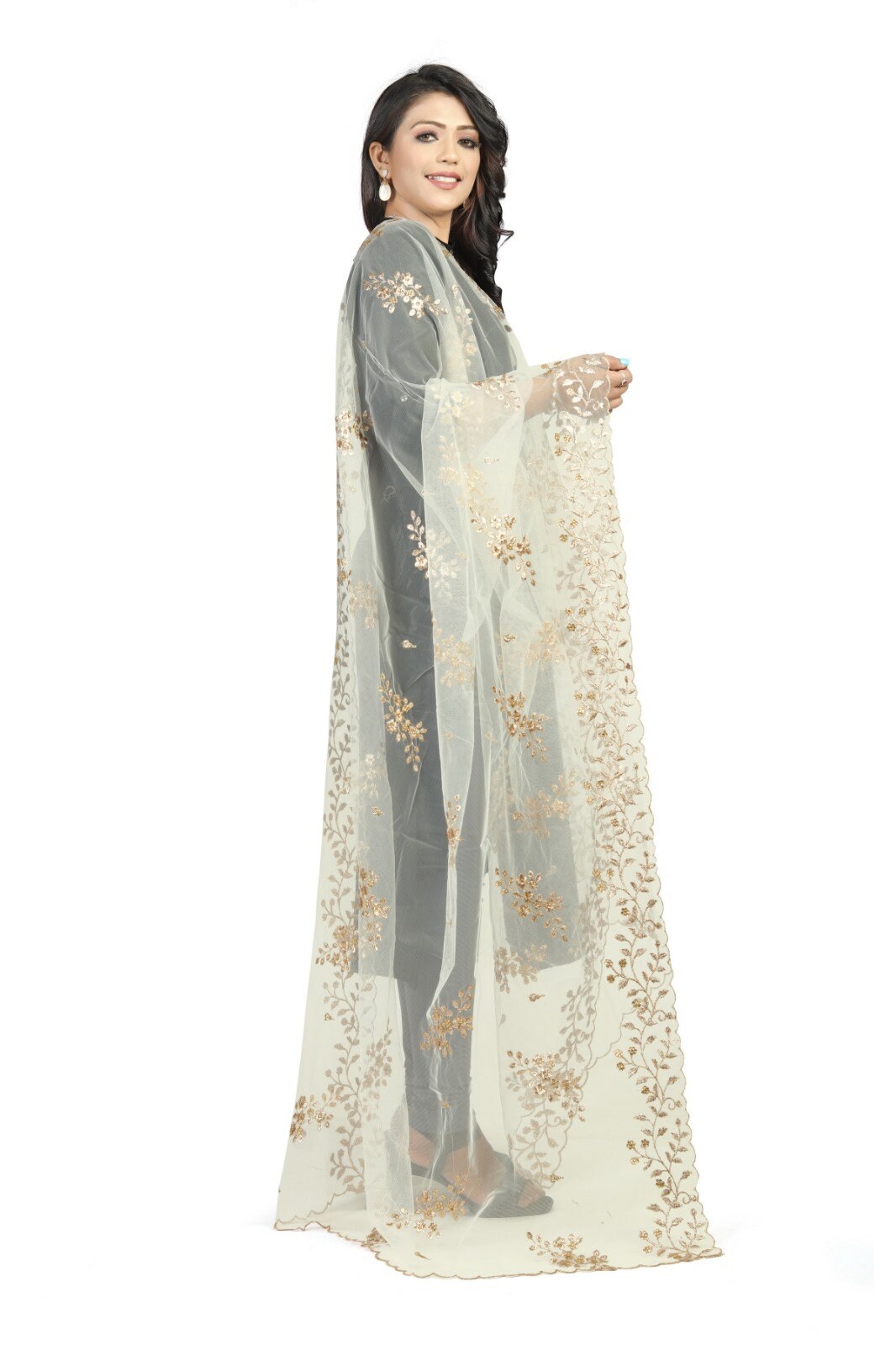 White Net Dupatta 