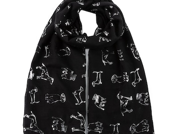 Women's Glitter Dog Print Scarfs Wrap