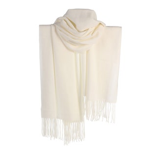 Winter Warmer Thick Cashmere Feel Scarf Wrap Blanket Shawl Warm Soft Cosy/Ivory/Cream