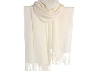 Winter Warmer Thick Cashmere Feel Scarf Wrap Blanket Shawl Warm Soft Cosy/Ivory/Cream