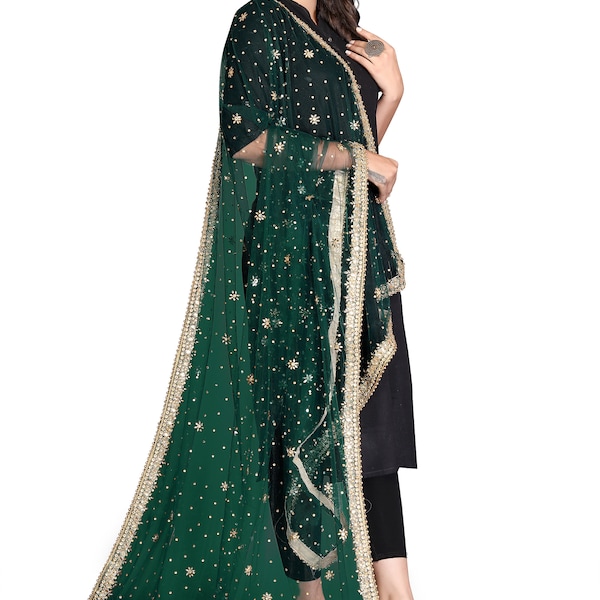 New Soft Net Dupatta Gold Havy Work Neues Design Traditionelle Dupatta Party Wear Alle Zeremonien und Anlässe