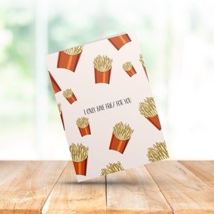 Tarjeta atrevida para el Día de San Valentín: "Sólo tengo patatas fritas para ti" | Tarjeta con mensaje de amor