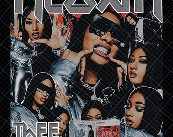 Megan Thee Stallion File Png, Megan Thee Stallion Rap Graphic Design, Vintage Music Digital, Rap Tour 2024 Digital Download