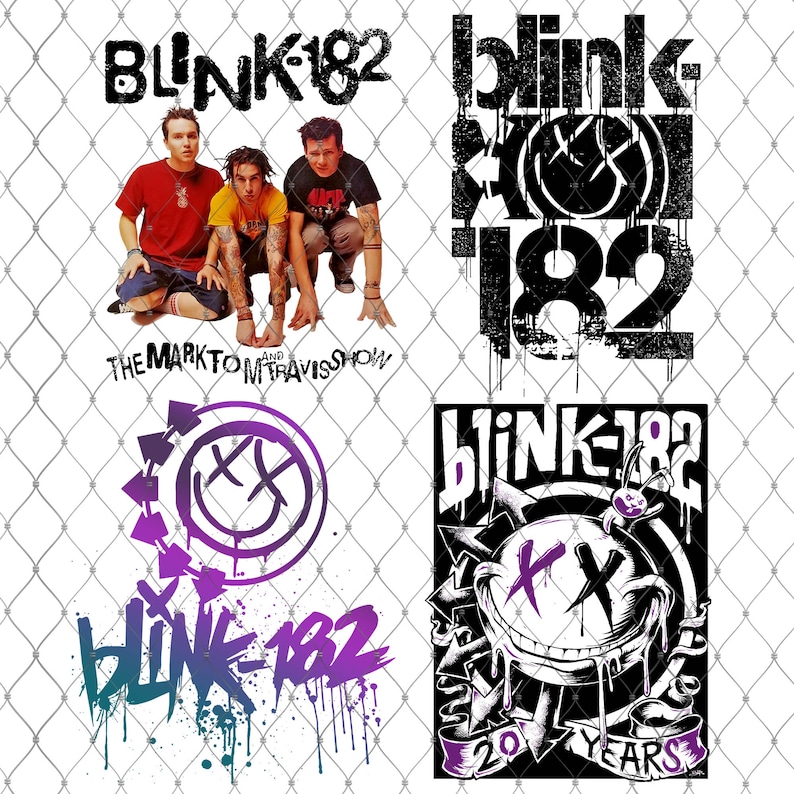 Combo 20 File Png Blink 182, Pop Punk Band Design, 182 World Tour 2024 Png, Digital Download zdjęcie 3