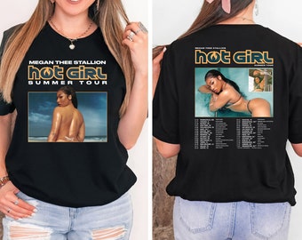 vintage Megan Thee Stallion Hot Girl Summer Tour 2024 chemise 2 côtés, t-shirt Megan Thee Stallion 2024, manches longues, pull pour fan