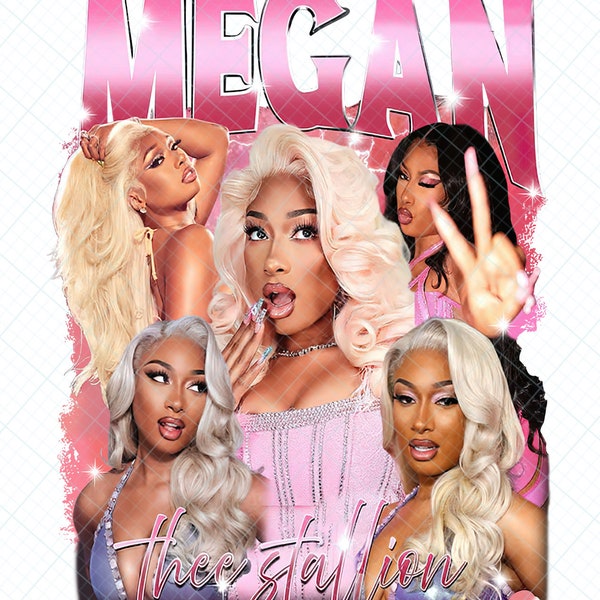 Megan Thee Stallion Datei Png, Megan Thee Stallion Rap Design, Vintage Design Band, Rap Tour 2024 Digitaler Download