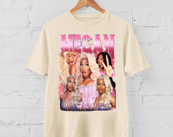 Chemise Megan Thee Stallion limitée, chemise vintage Megan Thee Stallion des années 90, rappeur Megan Thee Stallion Tour 2024 vêtements