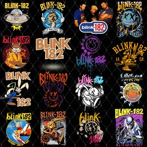 Combo 20 File Png Blink 182, Pop Punk Band Design, 182 World Tour 2024 Png, Digital Download zdjęcie 1