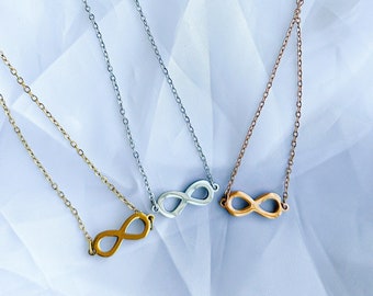 Colar infinito fofo, símbolo do infinito, presentes para ela, colar com pingente infinito, colar minimalista do infinito