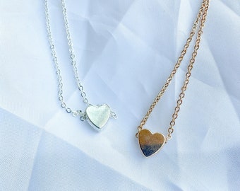 Gold Heart Necklace, Heart Pendant, Gifts for Her, Minimalist Heart Necklace, Dainty Heart Necklace, Simple Heart Necklace