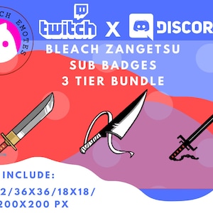 Anime Sword Origins 3 Tier Sub Badge Bundle #1 For Twitch