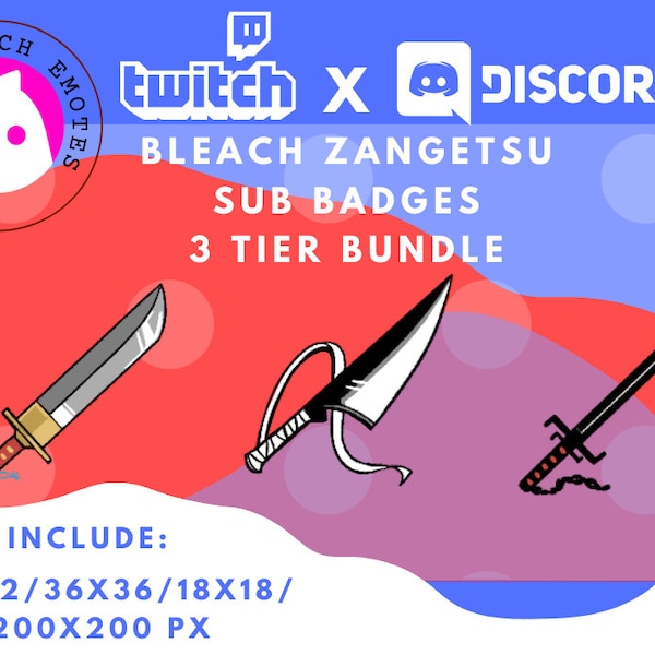 Anime Sword Origins 3 Tier Sub Badge Bundle #1 For Twitch
