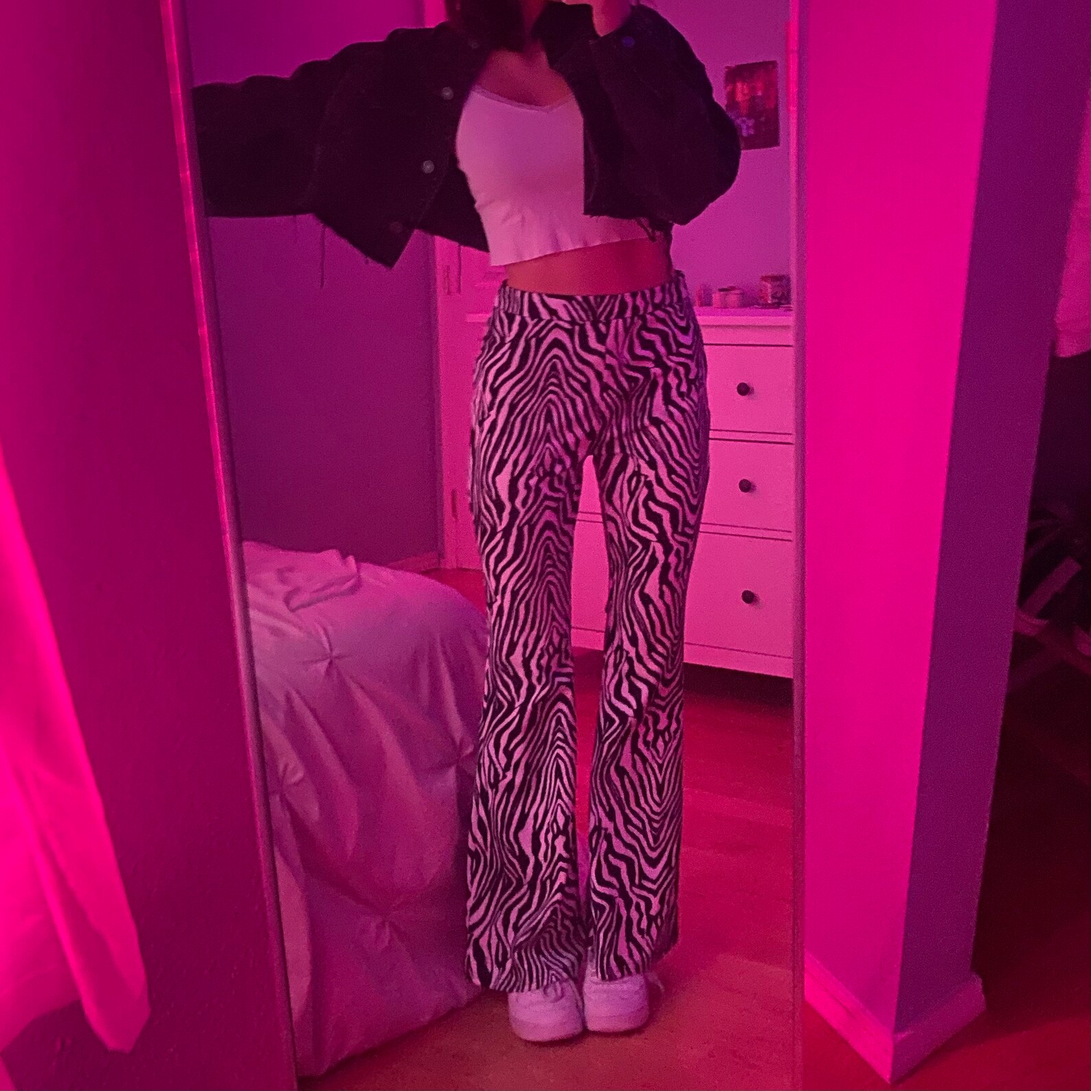 flare pants zebra
