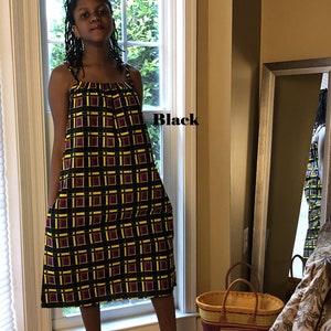 Ankara Spaghetti Strap Dress: African Print Party Shift Dress