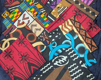 Ankara African Fabric Pocket Squares: Dual Sided 100% Cotton Accessory