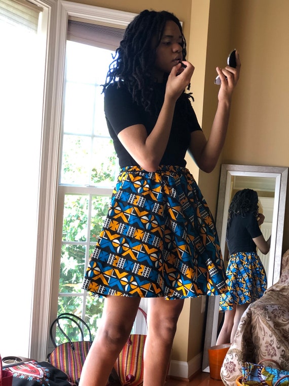 African print mini hot sale skirt