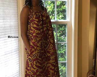 Ankara Spaghetti Strap Dress: African Print Party Shift Dress