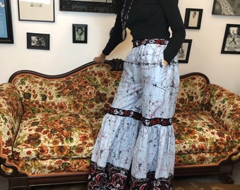 African Print Flare Pants| Ankara Elastic Waist Trousers
