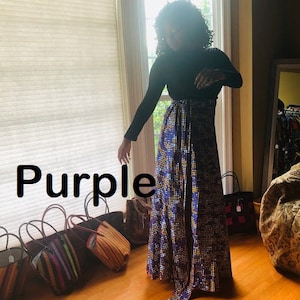African Print Maxi Wrap Skirt