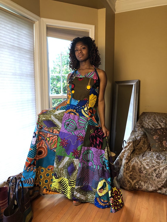 Gorgeous Ankara Patchwork Halter Gown Gorgeous African Print Patchwork Halter Gown Etsy Canada