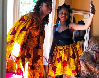African Print Mini Skirt | Ankara Style with Pockets