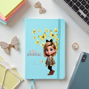 Yellow butterflies Girl Journal|Custom little girl&#39;s Journal|Personalized A5 Journal|Keepsake|Gift