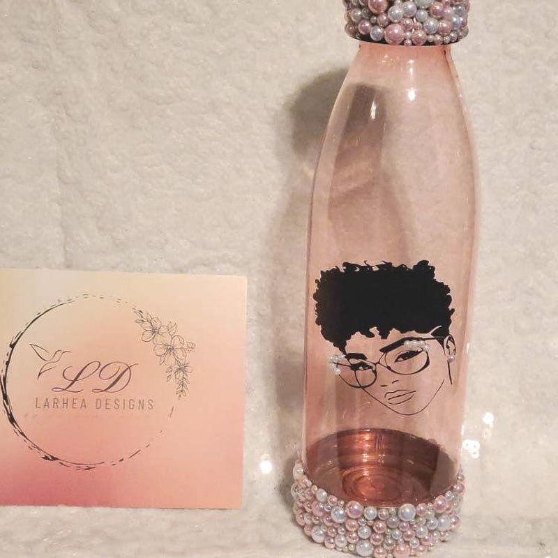 ZEBRA RHINESTONE WATER BOTTLE