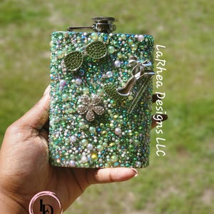 Bling Stainless Steel Flask: Custom Rhinestone Charm Flask