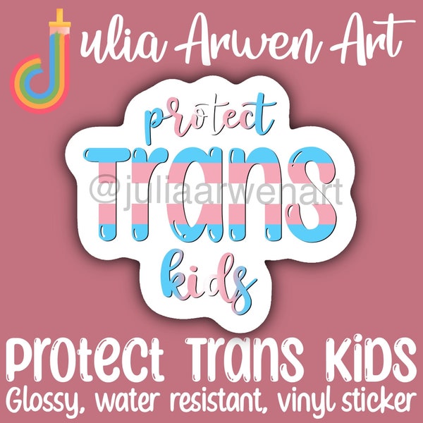 Pride Vinyl Stickers - Queer Business - Protect Trans Kids | Glossy Water Resistant - LGBTQ+ Cute Decal - For  Journal, Water Bottle, Laptop