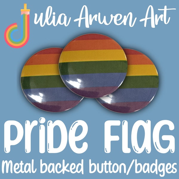 Pride Flag Buttons - LGBT Queer Owned | 2” Metal Pinback Badges
