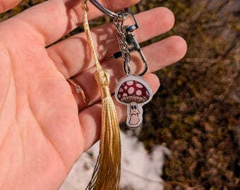 Mushroom Keychain - Trippy Kawaii | Handmade - Great for backpacks, purses, keys, and lanyards