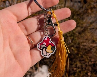 Mushroom Keychain - Kawaii | Handmade - Great for backpacks, purses, keys, and lanyards