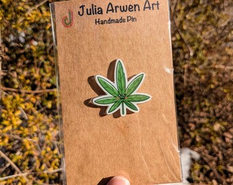 Weed Handmade Pin - Cannabis Cute Kawaii | Great for backpacks, lanyards, hats