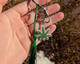 Weed Leaf Keychain - Kawaii | Handmade - Great for backpacks, purses, keys, and lanyards