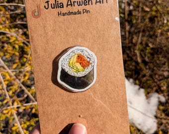 Maki Handmade Pin - Sushi Roll | Great for backpacks, lanyards, hats