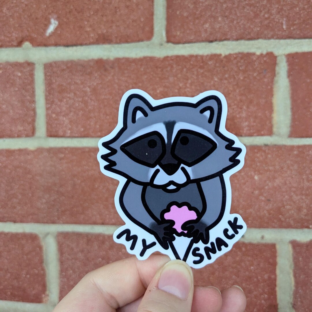 Cotton Candy Raccoon Vinyl Sticker | Water-resistant for Bullet Journal ...