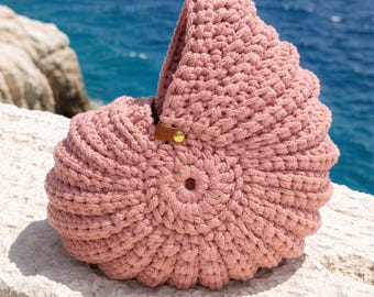 Muschel | Muschelkorb | Ammonit Nautilus | Häkelschale | gehäkelter Korb | Deko | Homedecor | Meer |Strand | Dekoration