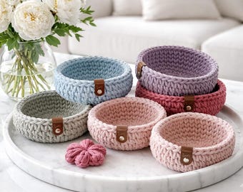 Häkelschale | Utensilo | Häkelkorb | rund | Schale für Schlüssel | Häkelkörbchen | Aufbewahrungskorb | Baumwollkorb | Home Decor | Geschenk