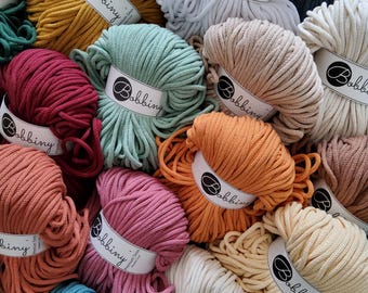 BOBBINY 5mm Premium Baumwollkordel 100m  | Ø 5mm | 100m | Flechtkordel | Textilgarn | Häkeln | Makramee