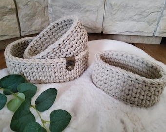 Häkelkorb mit Holzboden oval | Brotkorb | gehäkelt | Oval | Tischdeko | Esszimmer | Deko Tablett | Dekokorb | Geschenkidee