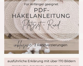 PDF-Häkelanleitung Platzset rund | gehäkeltes Tischset | für Anfänger geeignet | Deutsch | Sofort Download | German | von SINO Handmade